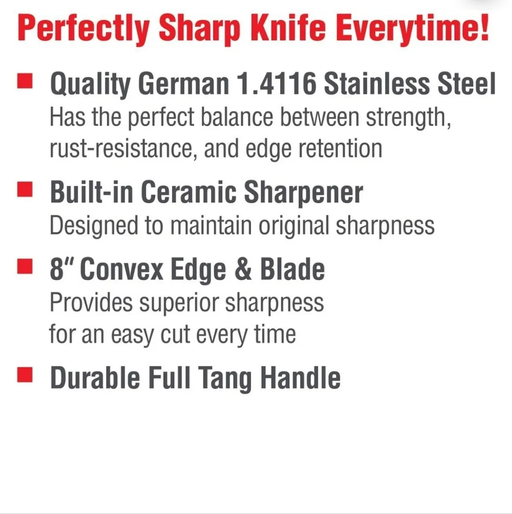 EverBlade Self-Sharpening Chef Knife New In Box